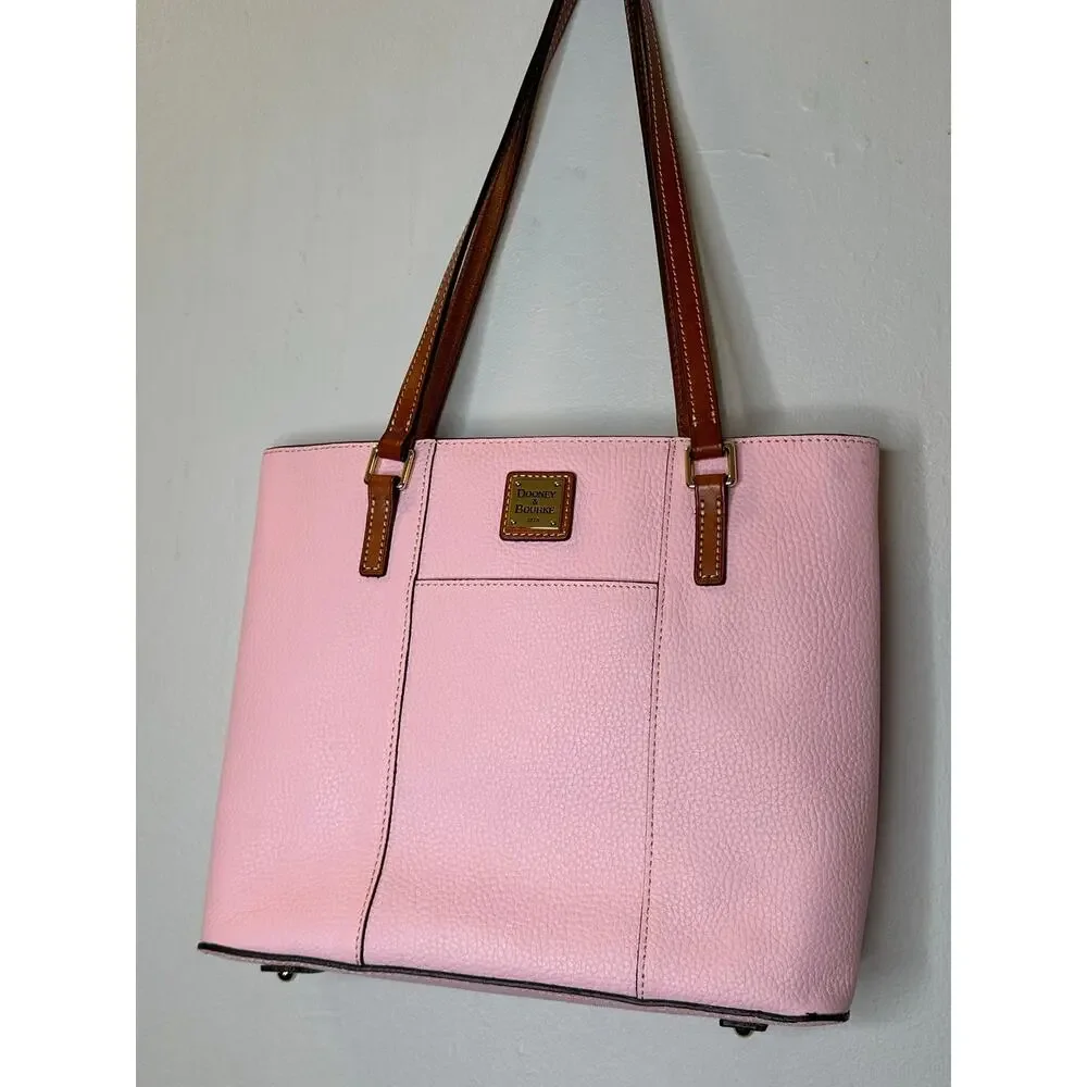DOONEY & BOURKE Pale Pink Pebbled Leather Lexington Shopper Shoulder Bag